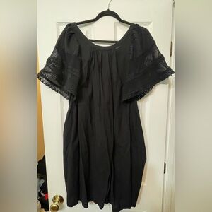 Old Navy Black Plus Size Midi Dress with pockets.